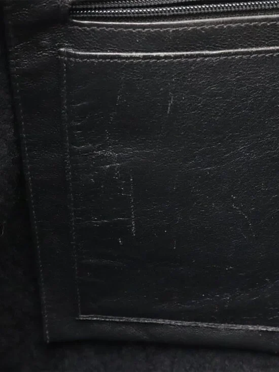 Chanel Mouton Chain Tote Bag Shoulder Leather Black Gold Hardware - Picture 7 of 9